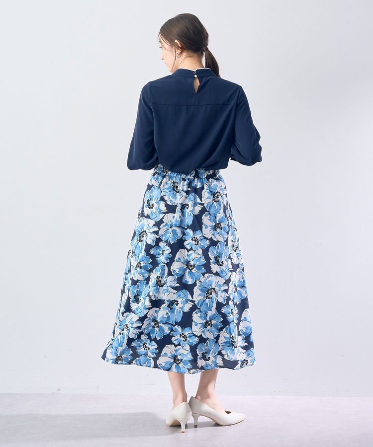 YECCA VECCA「大花柄フレアスカート」|フレア|