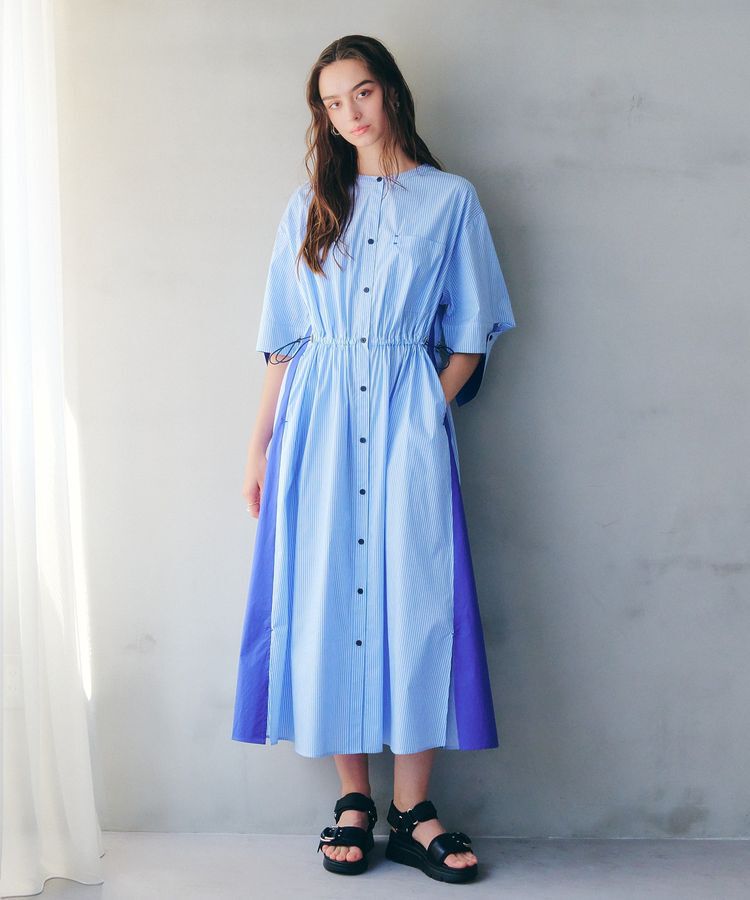 Editt by YECCA VECCA「ドロストシャツワンピース」|ワンピース|Stripe