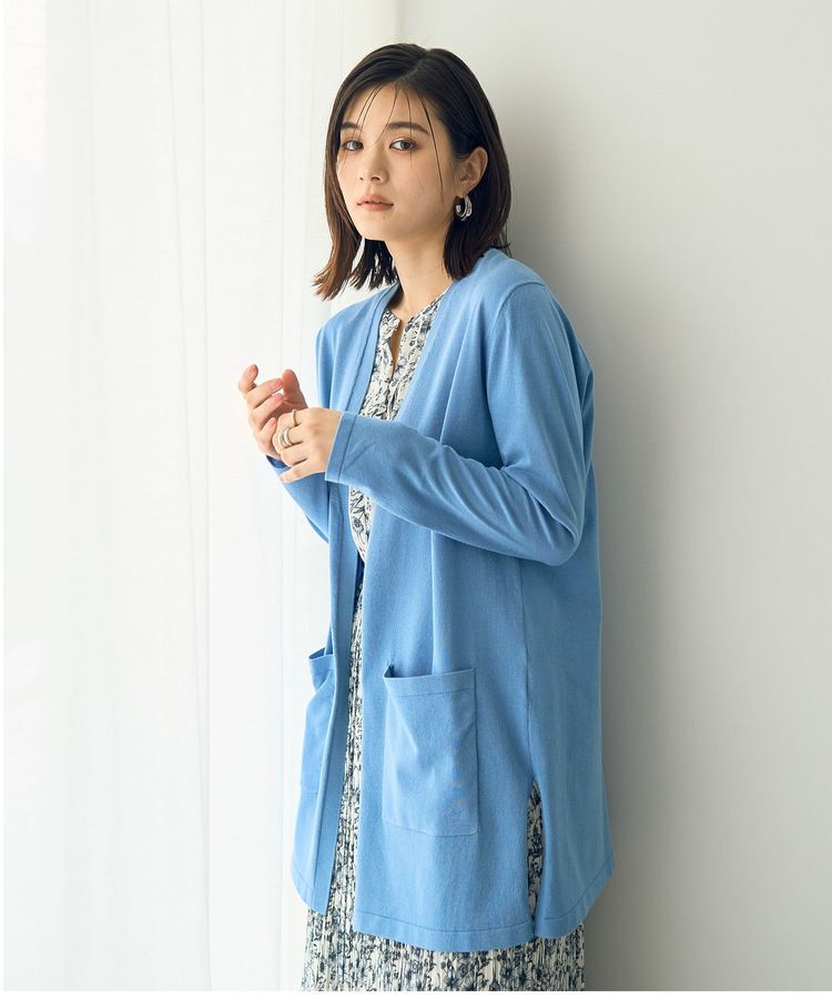 YECCA VECCA「【接触冷感】スリットミドル丈カーディガン」|カーディガン|