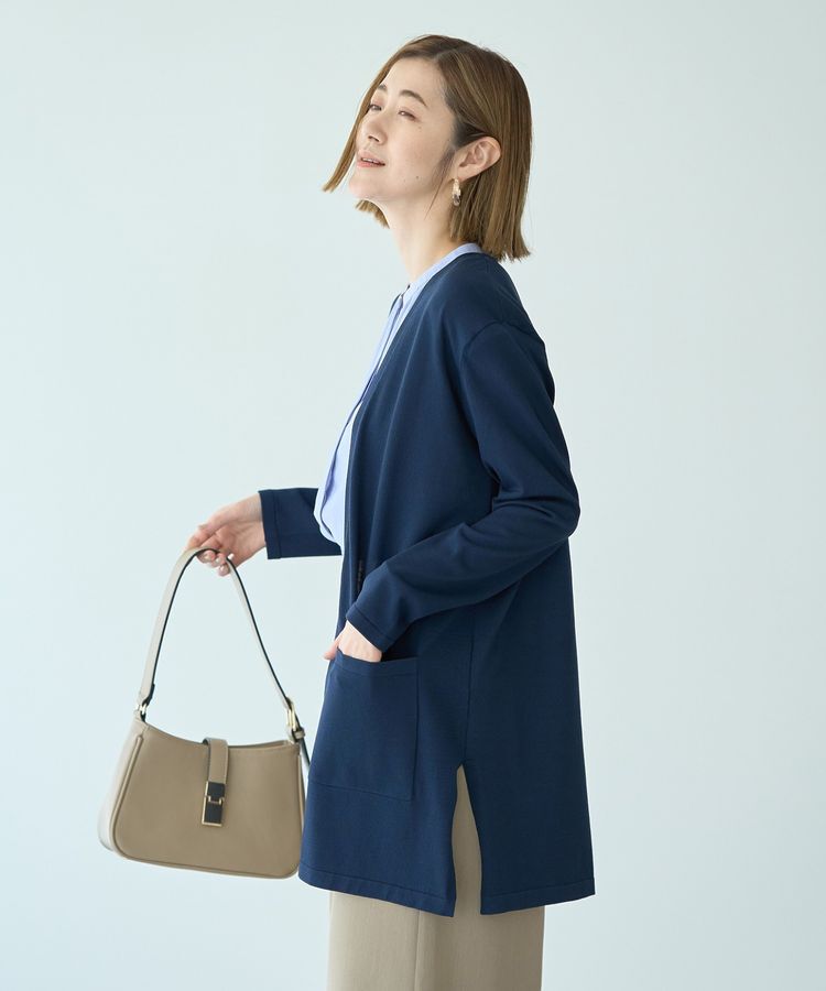 YECCA VECCA「【接触冷感】スリットミドル丈カーディガン」|カーディガン|