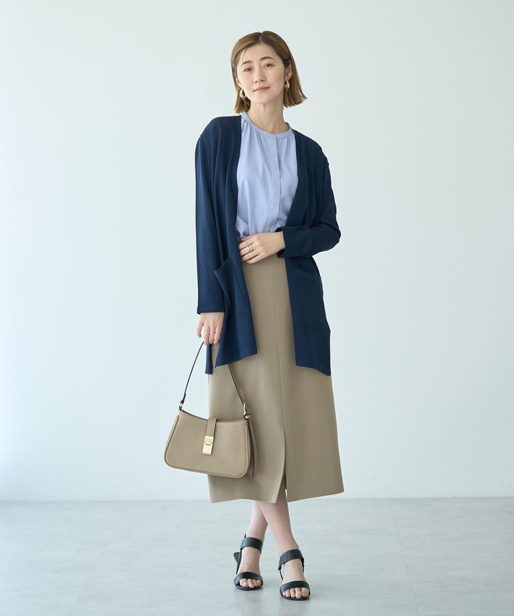YECCA VECCA「【接触冷感】スリットミドル丈カーディガン」|カーディガン|