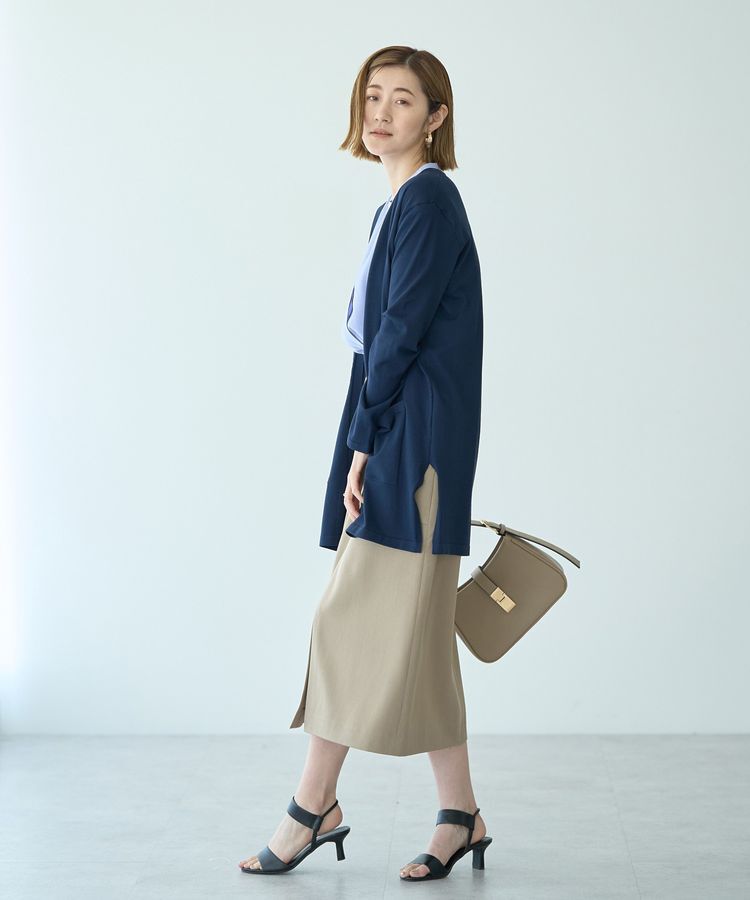 YECCA VECCA「【接触冷感】スリットミドル丈カーディガン」|カーディガン|