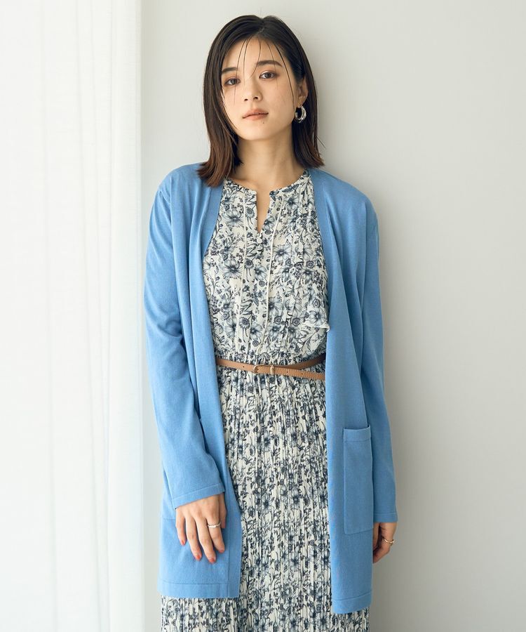 YECCA VECCA「【接触冷感】スリットミドル丈カーディガン」|カーディガン|