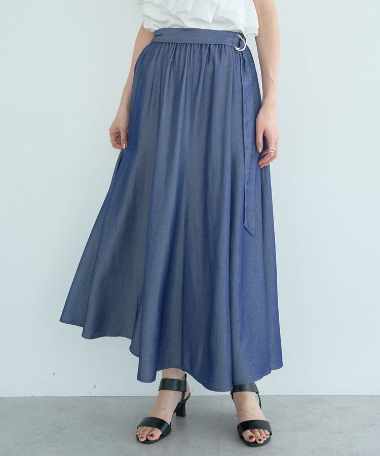 YECCA VECCA「ベルトデザインマーメイドスカート」|スカート|Navy