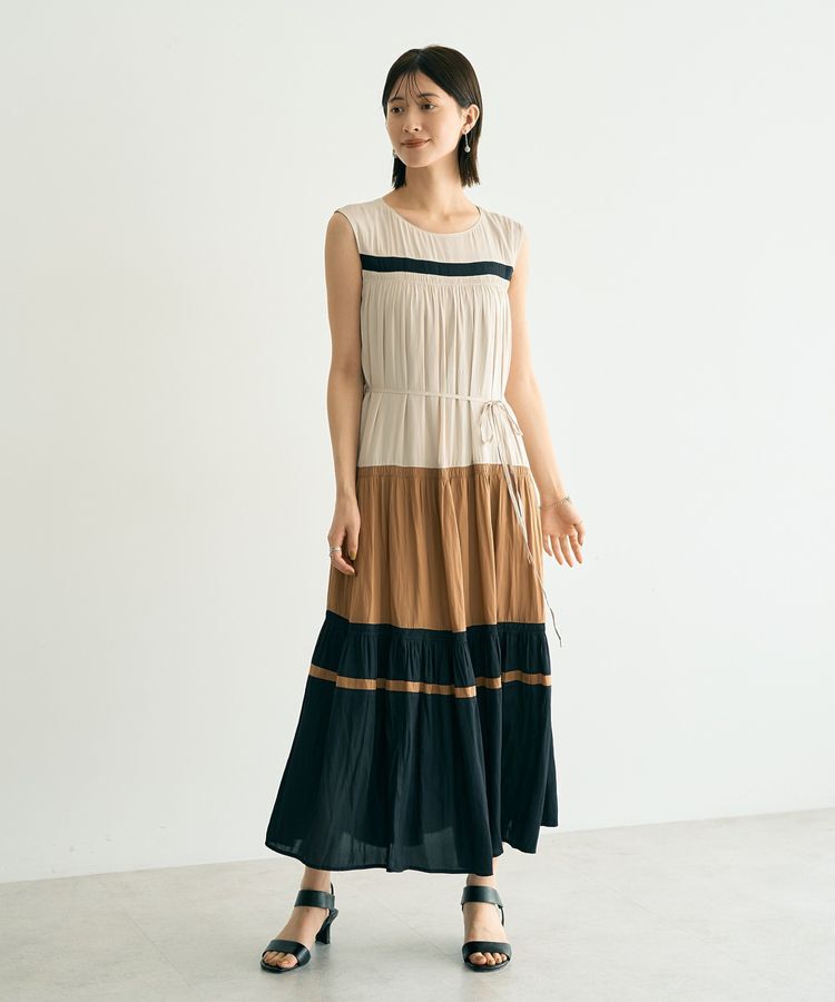 YECCA VECCA「マルチカラーギャザーワンピース」|ワンピース|