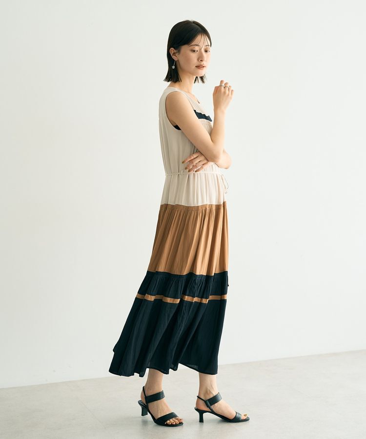 YECCA VECCA「マルチカラーギャザーワンピース」|ワンピース|