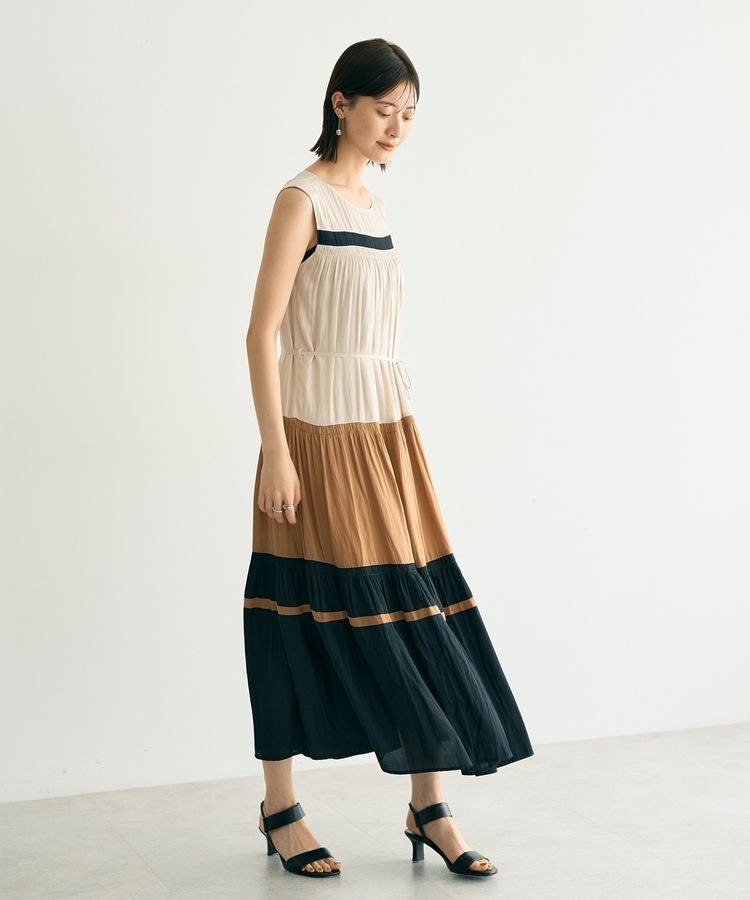 YECCA VECCA「マルチカラーギャザーワンピース」|ワンピース|