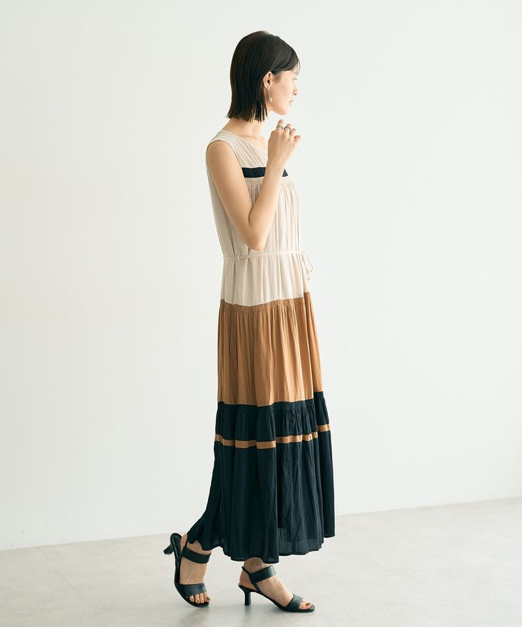 YECCA VECCA「マルチカラーギャザーワンピース」|ワンピース|