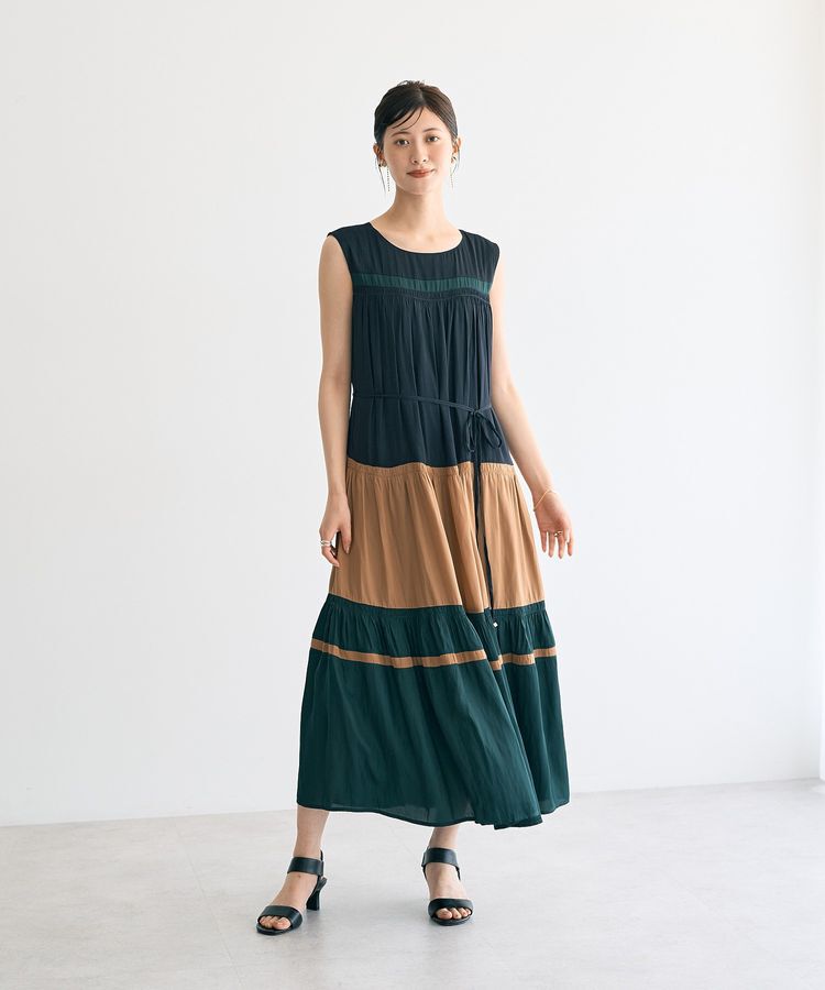 YECCA VECCA「マルチカラーギャザーワンピース」|ワンピース|