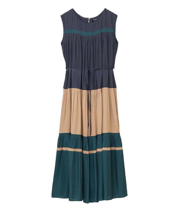 YECCA VECCA「マルチカラーギャザーワンピース」|ワンピース|