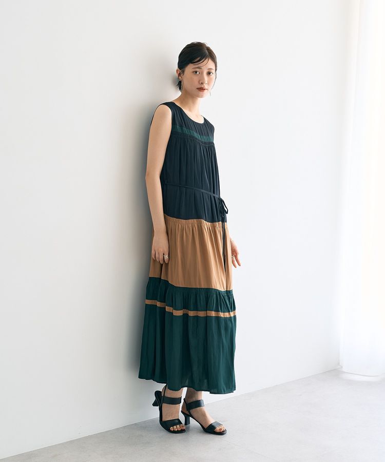 YECCA VECCA「マルチカラーギャザーワンピース」|ワンピース|