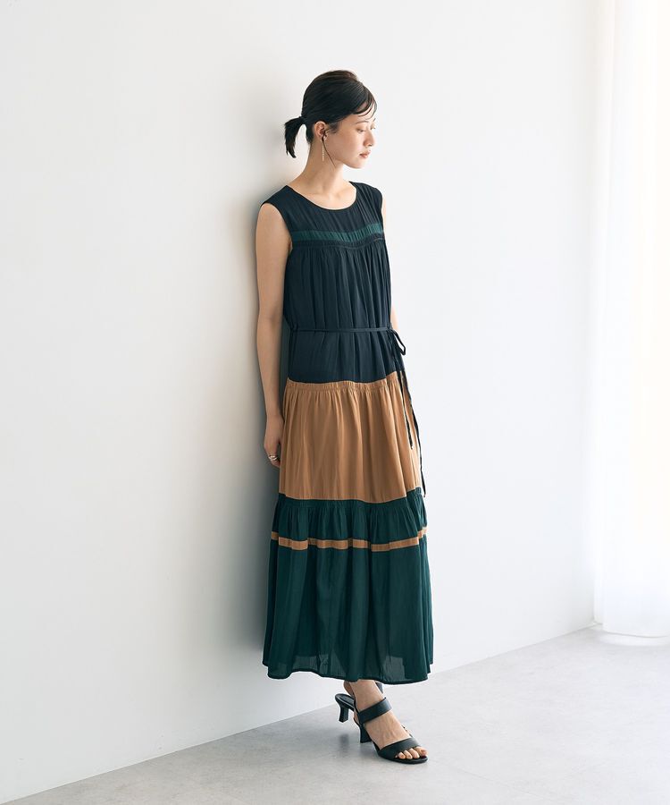 YECCA VECCA「マルチカラーギャザーワンピース」|ワンピース|