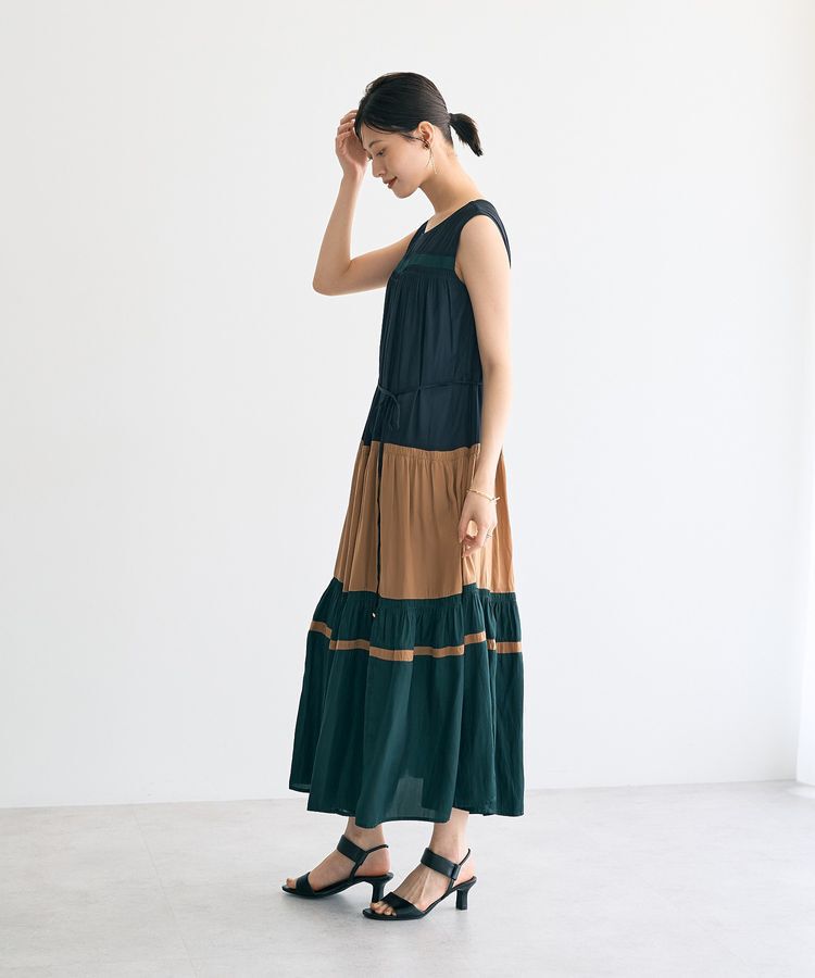 YECCA VECCA「マルチカラーギャザーワンピース」|ワンピース|