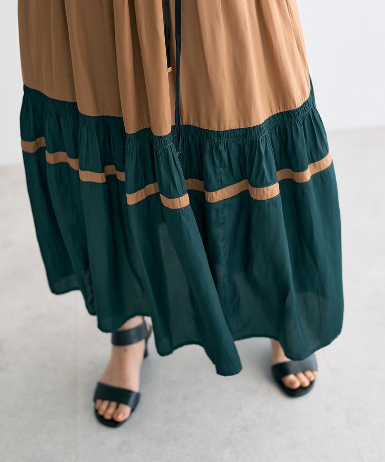 YECCA VECCA「マルチカラーギャザーワンピース」|ワンピース|