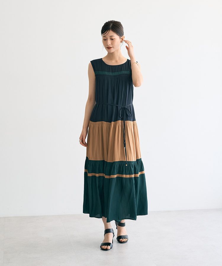 YECCA VECCA「マルチカラーギャザーワンピース」|ワンピース|