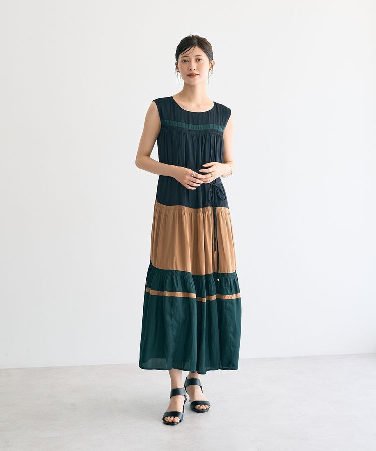 YECCA VECCA「マルチカラーギャザーワンピース」|ワンピース|