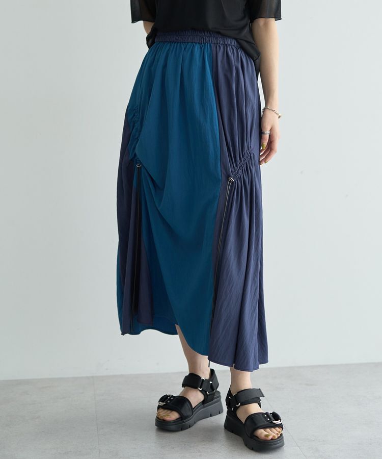 Editt by YECCA VECCA「ドロストデザインロングスカート」|フレア|