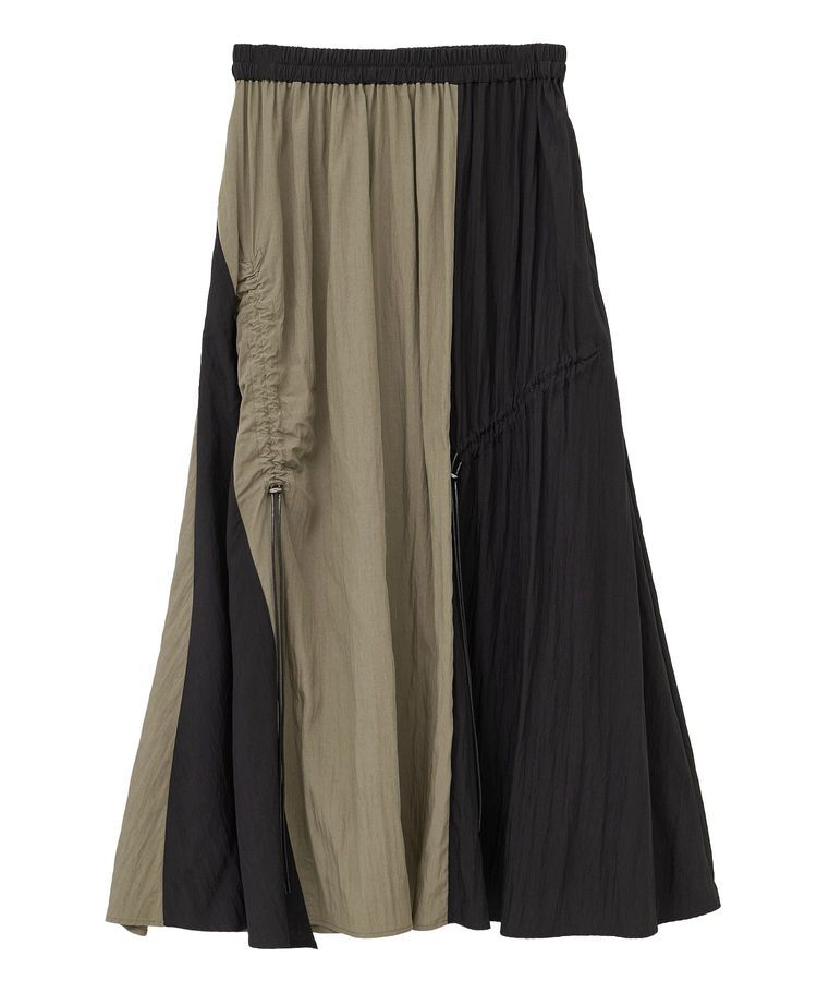 Editt by YECCA VECCA「ドロストデザインロングスカート」|フレア|