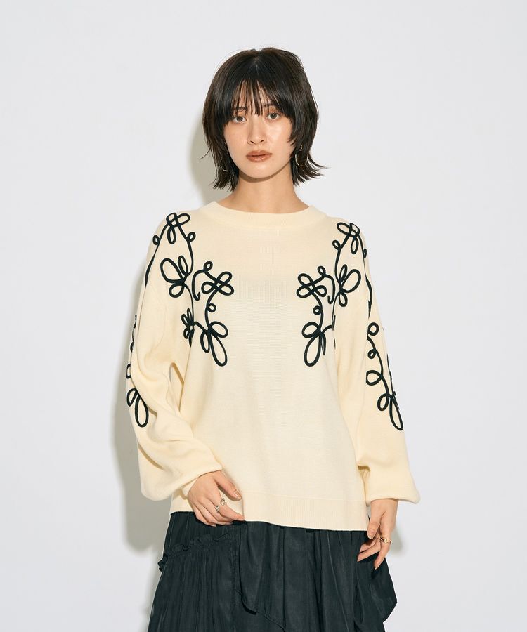 Editt by YECCA VECCA「【archive】コード刺繍ニット」|ニット・セーター|