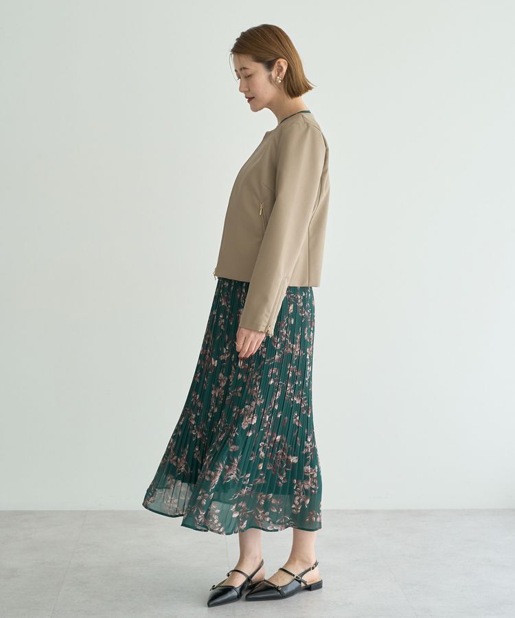 YECCA VECCA「ノーカラーライダースジャケット」|テーラードジャケット|