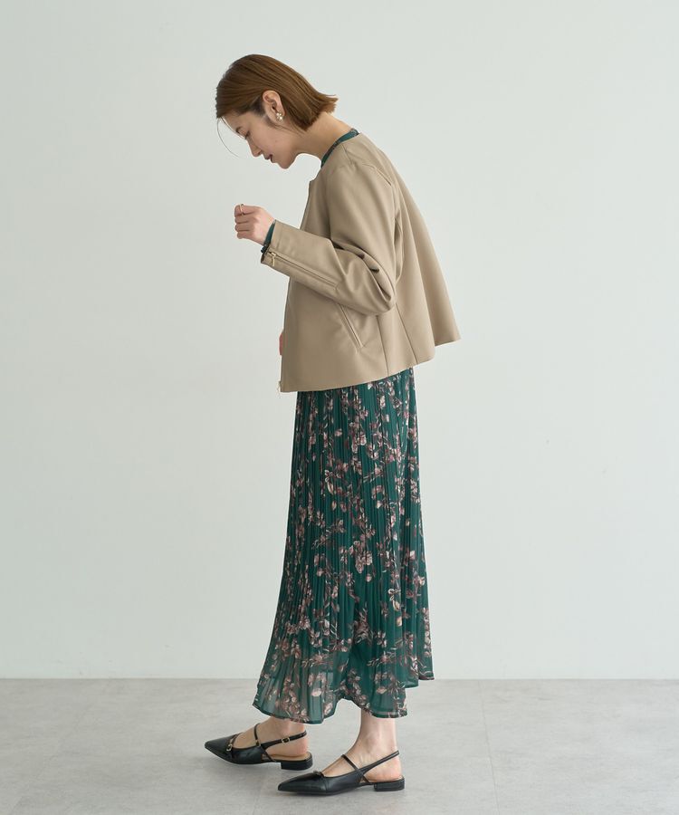 YECCA VECCA「ノーカラーライダースジャケット」|テーラードジャケット|