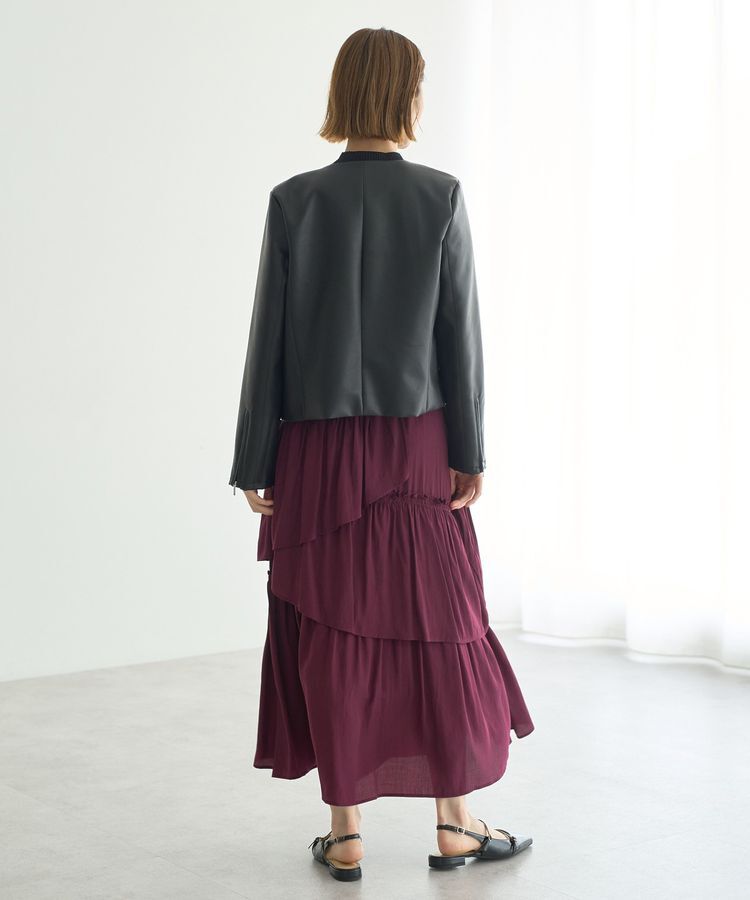 YECCA VECCA「ノーカラーライダースジャケット」|テーラードジャケット|