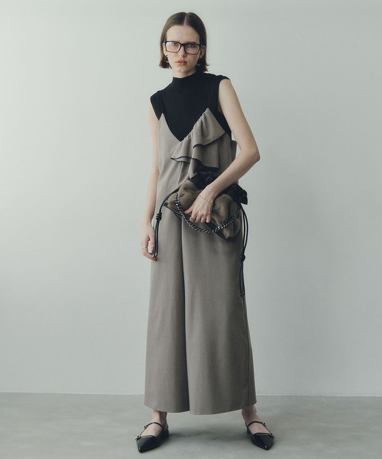 YECCA VECCA「ラッフルキャミオールインワン」|オールインワン|Gray