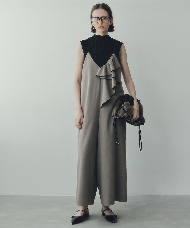 YECCA VECCA「ラッフルキャミオールインワン」|オールインワン|