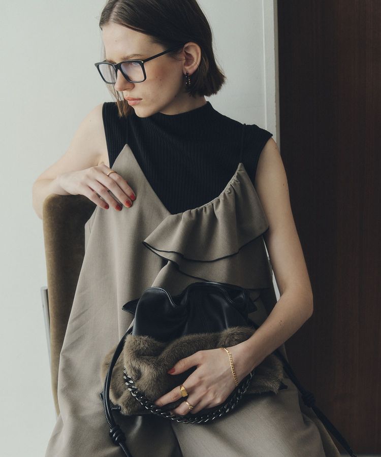 YECCA VECCA「ラッフルキャミオールインワン」|オールインワン|