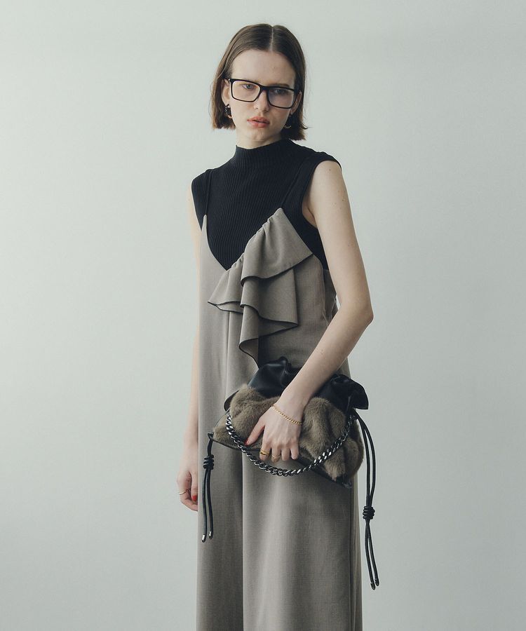 YECCA VECCA「ラッフルキャミオールインワン」|オールインワン|