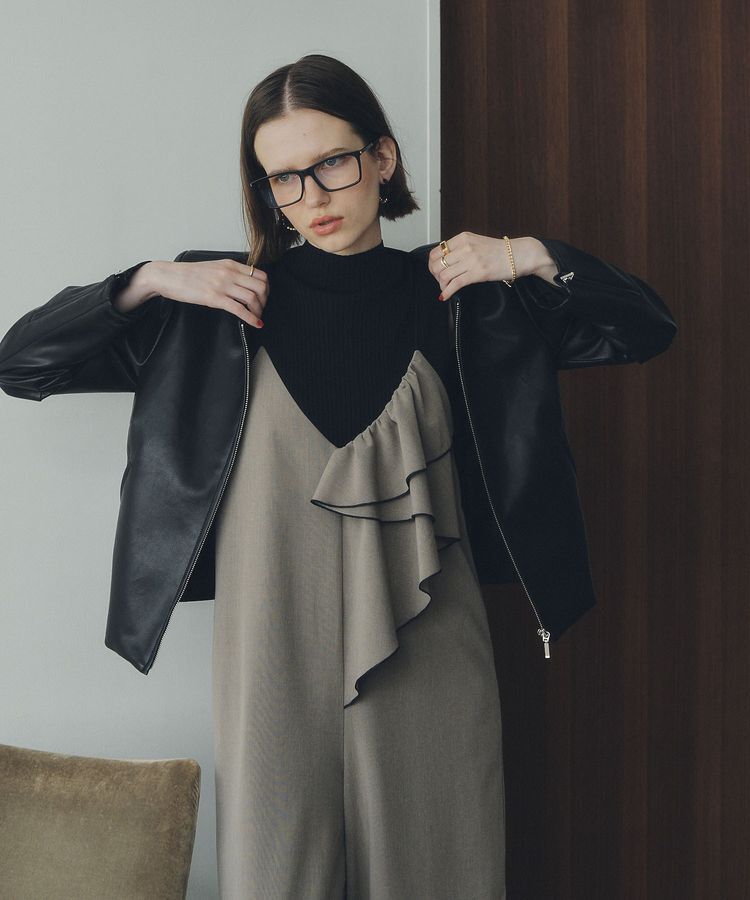 YECCA VECCA「ラッフルキャミオールインワン」|オールインワン|