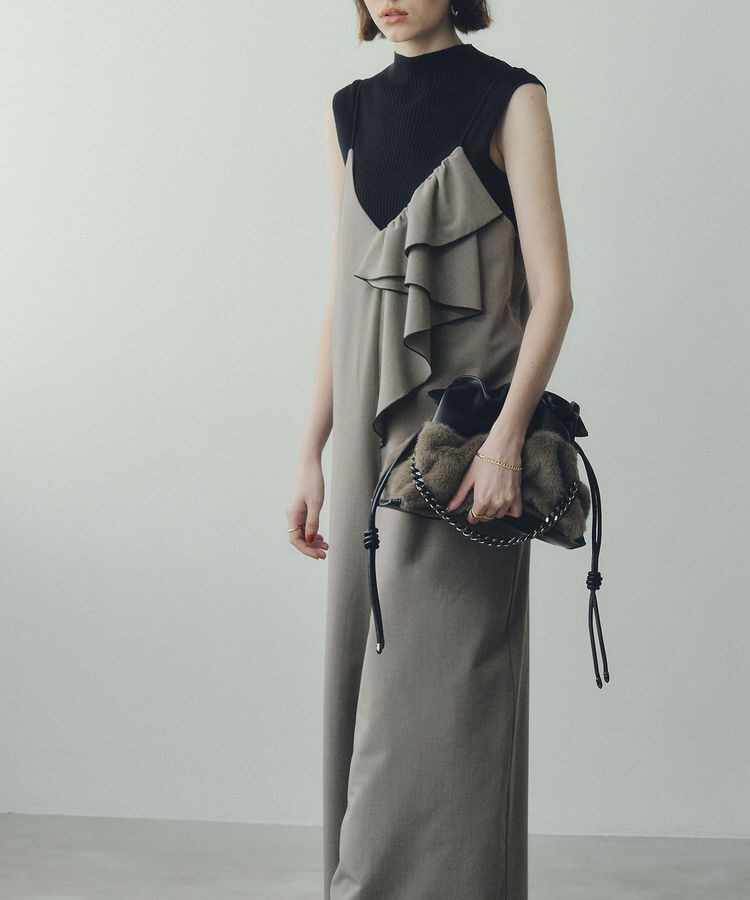 YECCA VECCA「ラッフルキャミオールインワン」|オールインワン|