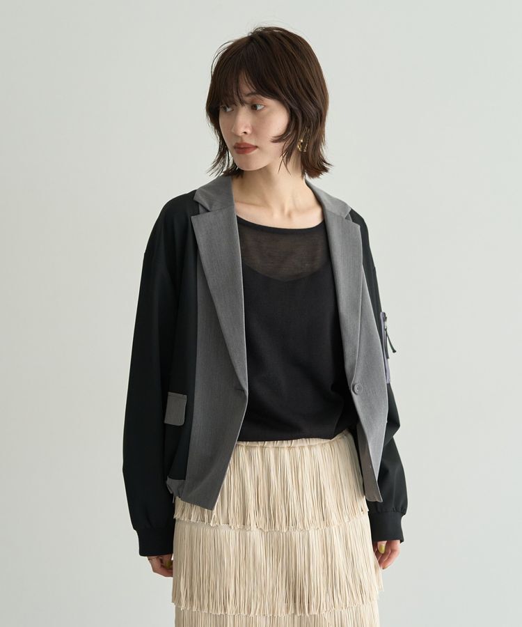 Editt by YECCA VECCA「MA-1風デザインジャケット」|テーラードジャケット|