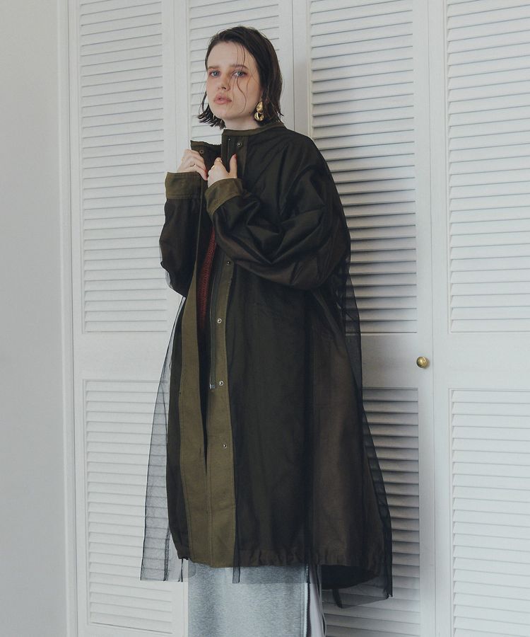 Editt by YECCA VECCA「2wayミリタリーコート」|ノーカラーコート|Khaki