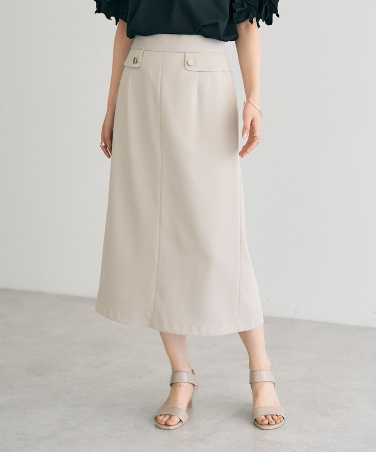 YECCA VECCA「ポケットデザインナロースカート」|タイト|