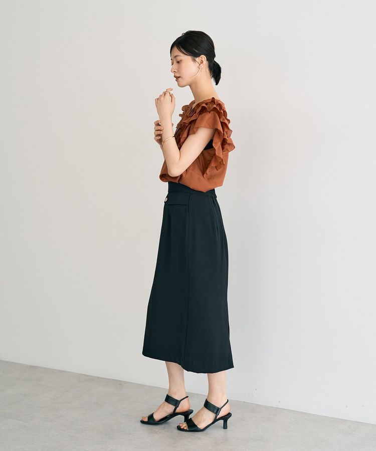 YECCA VECCA「ポケットデザインナロースカート」|タイト|