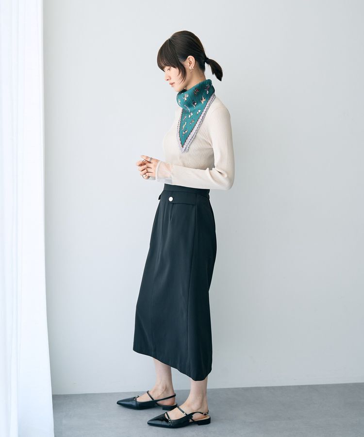 YECCA VECCA「ポケットデザインナロースカート」|タイト|
