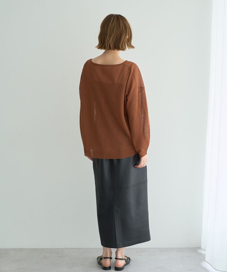 YECCA VECCA「レザーライクナロースカート」|タイト|