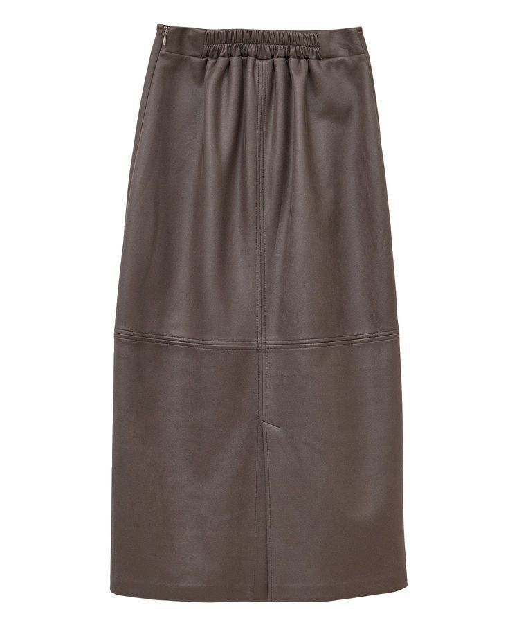 YECCA VECCA「レザーライクナロースカート」|タイト|