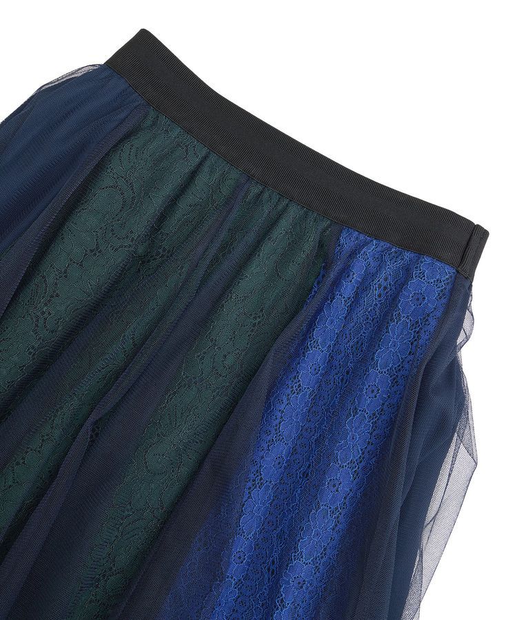 Editt by YECCA VECCA「【archive】レースブロッキングチュールスカート」|フレア|