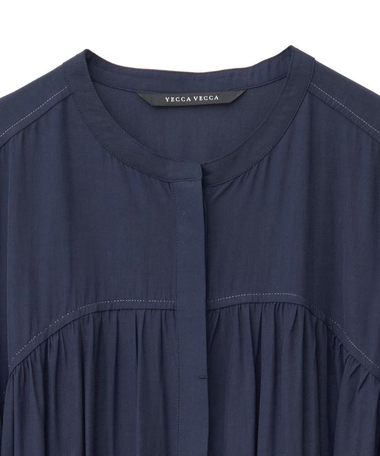 YECCA VECCA「ベルト付きラメステッチギャザーワンピース」|ワンピース|