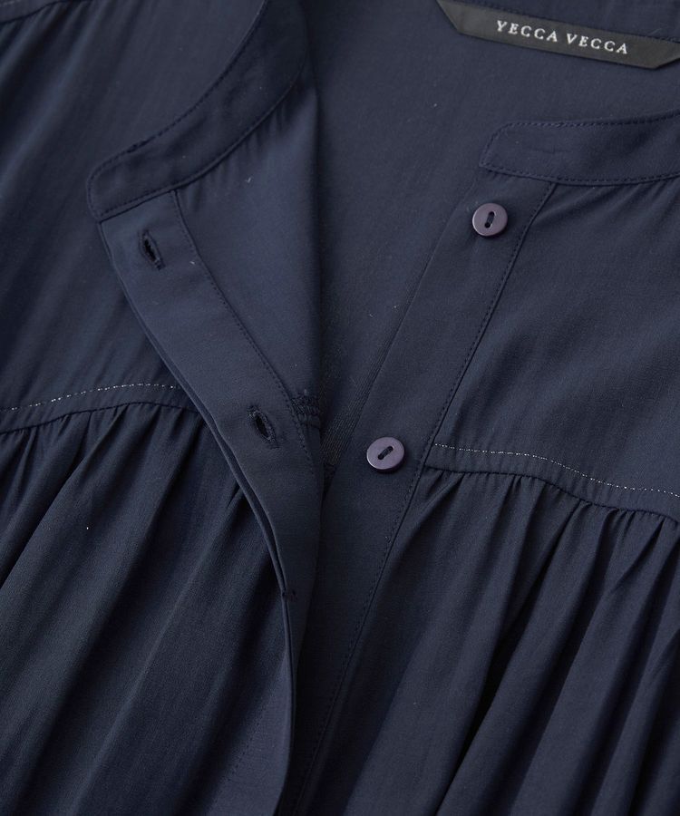 YECCA VECCA「ベルト付きラメステッチギャザーワンピース」|ワンピース|