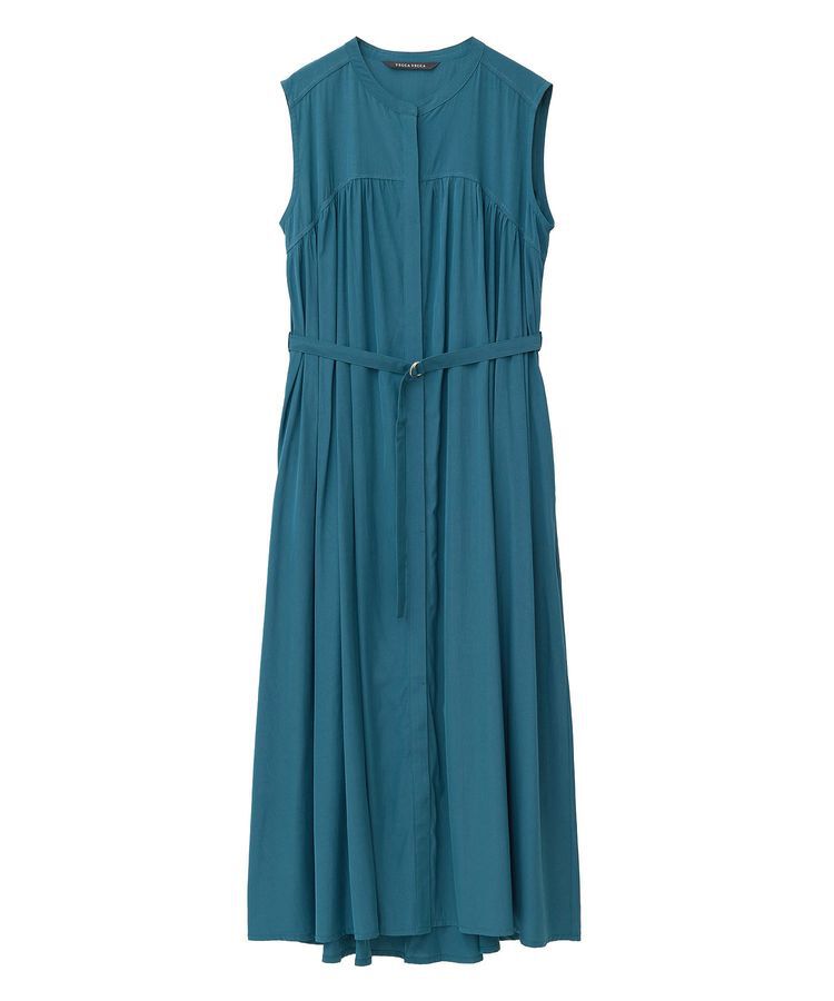 YECCA VECCA「ベルト付きラメステッチギャザーワンピース」|ワンピース|