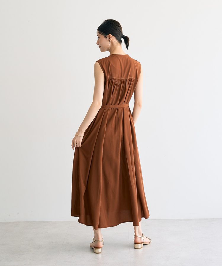 YECCA VECCA「ベルト付きラメステッチギャザーワンピース」|ワンピース|