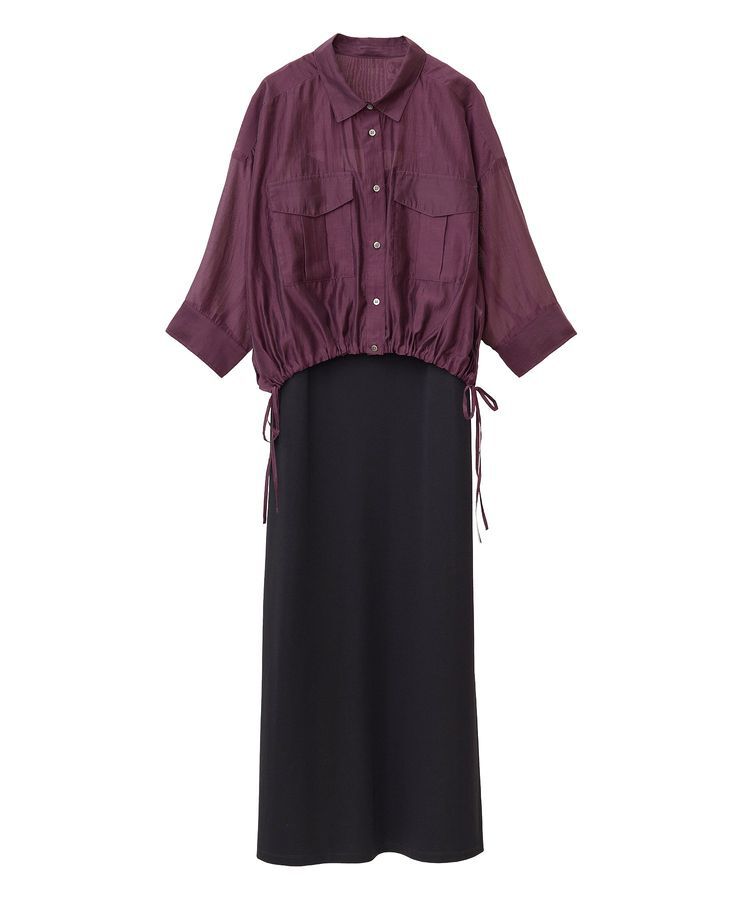YECCA VECCA「【2点SET】シアーシャツ&times;Aラインキャミワンピース」|ワンピース|