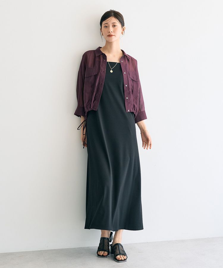 YECCA VECCA「【2点SET】シアーシャツ&times;Aラインキャミワンピース」|ワンピース|