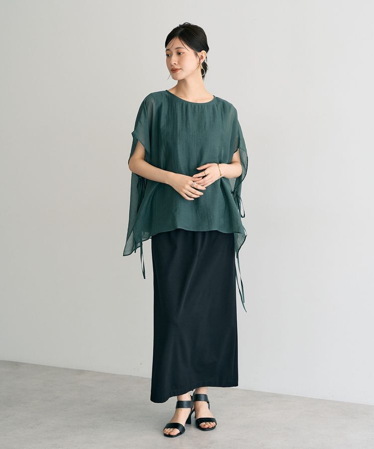 YECCA VECCA「サイドリボンシアーレイヤードプルオーバー」|Tシャツ・カットソー|