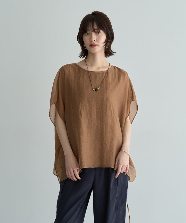 YECCA VECCA「サイドリボンシアーレイヤードプルオーバー」|Tシャツ・カットソー|