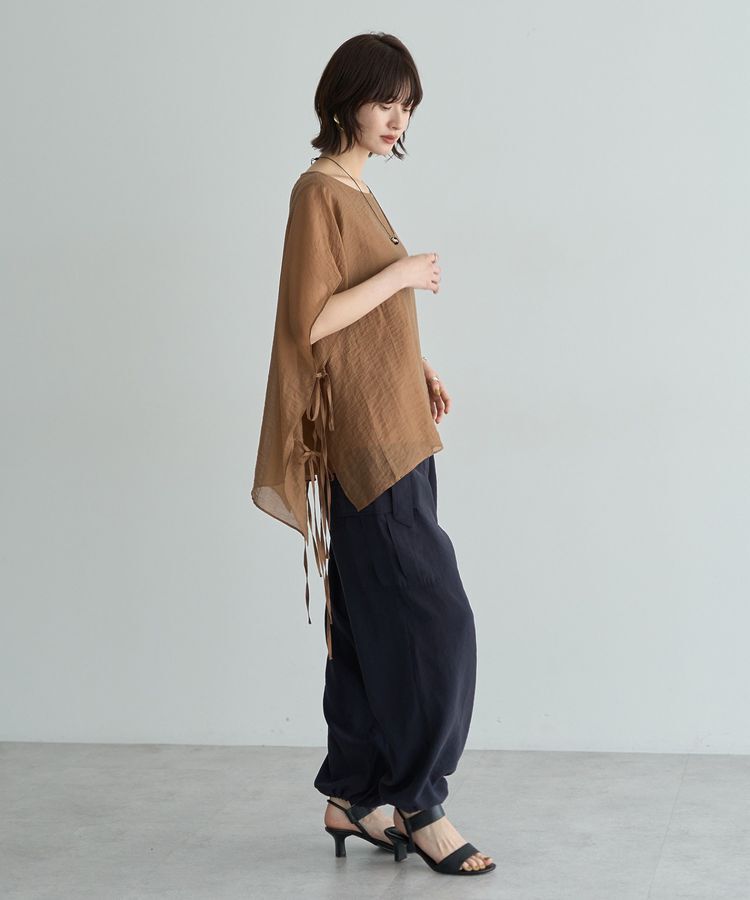 YECCA VECCA「サイドリボンシアーレイヤードプルオーバー」|Tシャツ・カットソー|