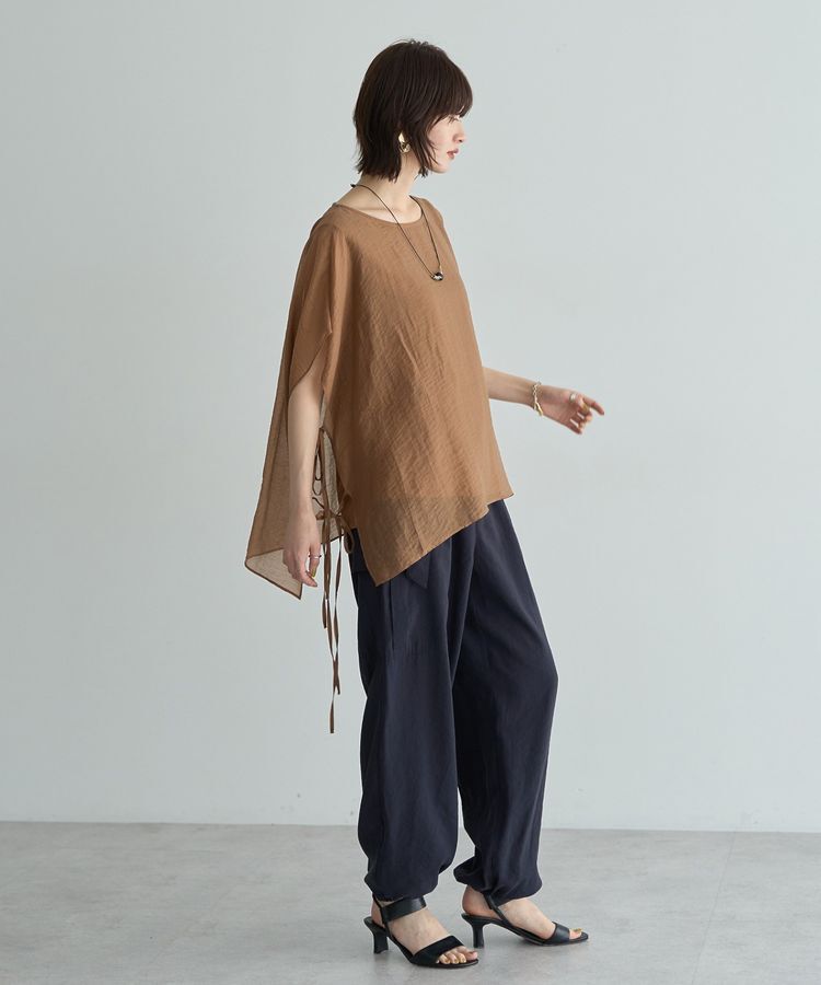 YECCA VECCA「サイドリボンシアーレイヤードプルオーバー」|Tシャツ・カットソー|